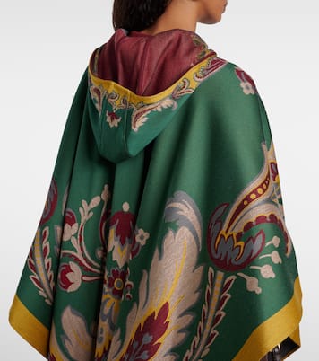 Printed wool-blend poncho | Etro