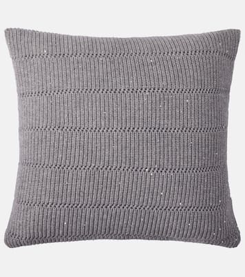 Kissen aus Strick mit Pailletten | Brunello Cucinelli