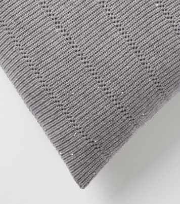 Kissen aus Strick mit Pailletten | Brunello Cucinelli