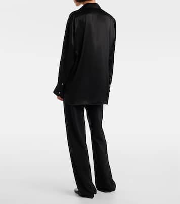 Sisilia oversized silk satin shirt | The Row