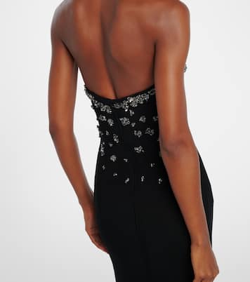 Vestido de fiesta sin tirantes adornado  | Marmar Halim