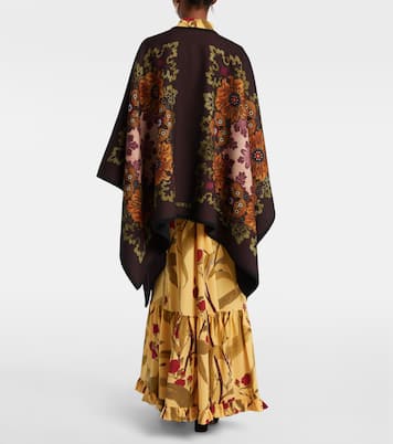 Poncho de lana virgen estampado | La DoubleJ