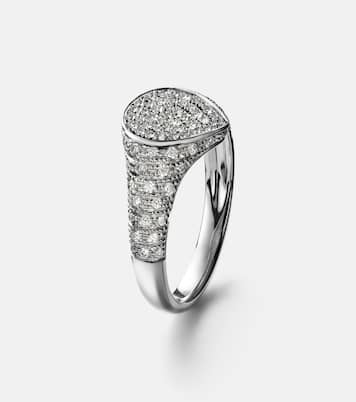 Anillo Mini de oro blanco de 9 ct con diamantes | Yvonne Léon