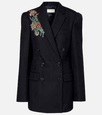缀饰羊毛双排扣西装式外套 | Dries Van Noten