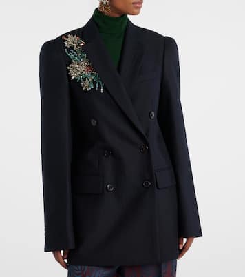 缀饰羊毛双排扣西装式外套 | Dries Van Noten