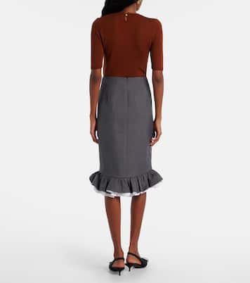 Ruffled midi skirt | Shushu/Tong