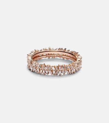 Mini 18kt rose gold tech ring jackets with diamonds | Suzanne Kalan
