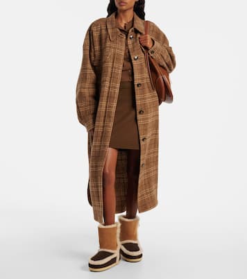 EVX shearling-trimmed suede ankle boots | Moon Boot