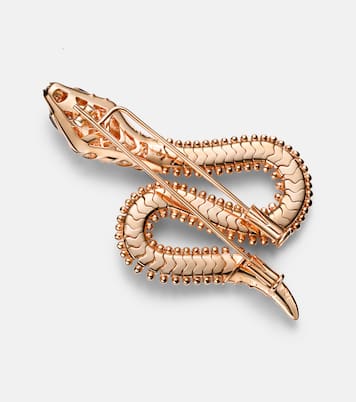Spilla Serpenti in oro rosa 18kt con diamanti e onice  | Bvlgari