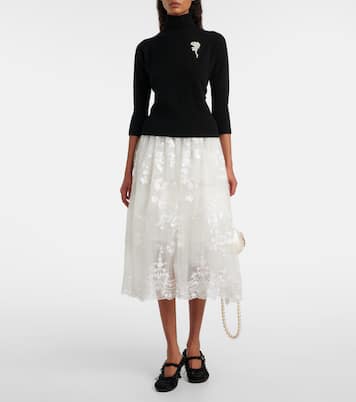 Embellished cashmere turtleneck sweater | Simone Rocha