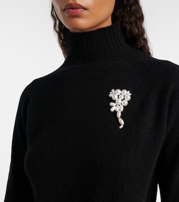 Embellished cashmere turtleneck sweater | Simone Rocha