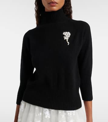 Embellished cashmere turtleneck sweater | Simone Rocha