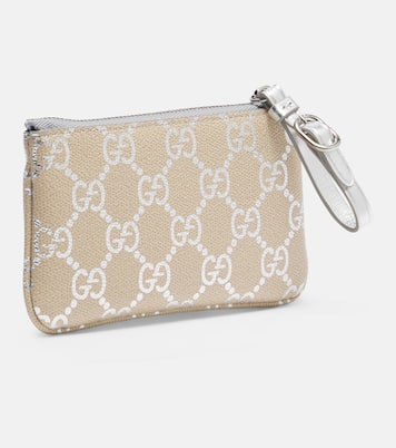GG leather-trimmed pouch | Gucci
