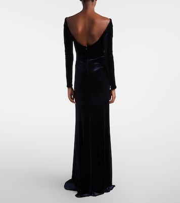 Off-shoulder velvet gown | Alaïa