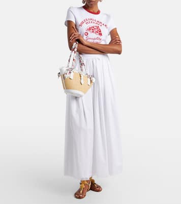 Borsa Capri Medium in rafia con pelle | Dolce&Gabbana