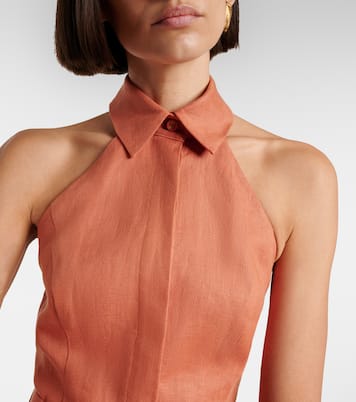 Awaken belted linen romper | Zimmermann