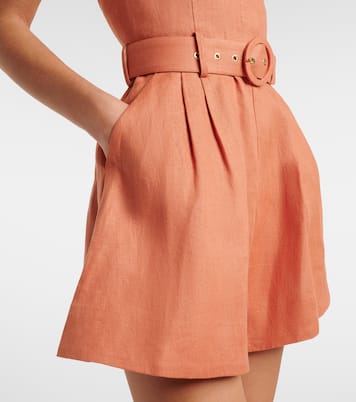 Awaken belted linen romper | Zimmermann