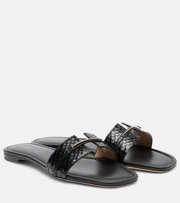 Julianne croc-effect leather slides | Tom Ford