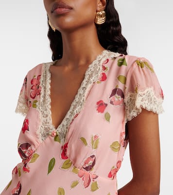 Clarice floral lace-trimmed midi dress | Rixo