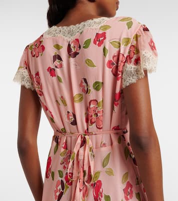 Clarice floral lace-trimmed midi dress | Rixo