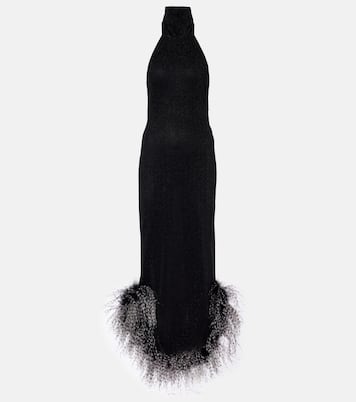 Lumière Plumage halterneck maxi dress | Oséree