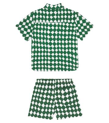Printed cotton bowling shirt and shorts set | Fábula