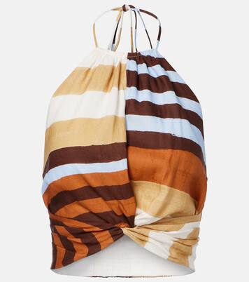 Lodi striped linen crop top | Cala de la Cruz