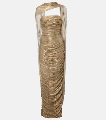 Pleated caped gown | Marmar Halim