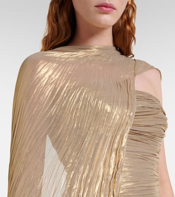 Pleated caped gown | Marmar Halim