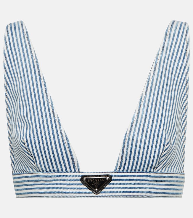 Striped denim bralette | Prada