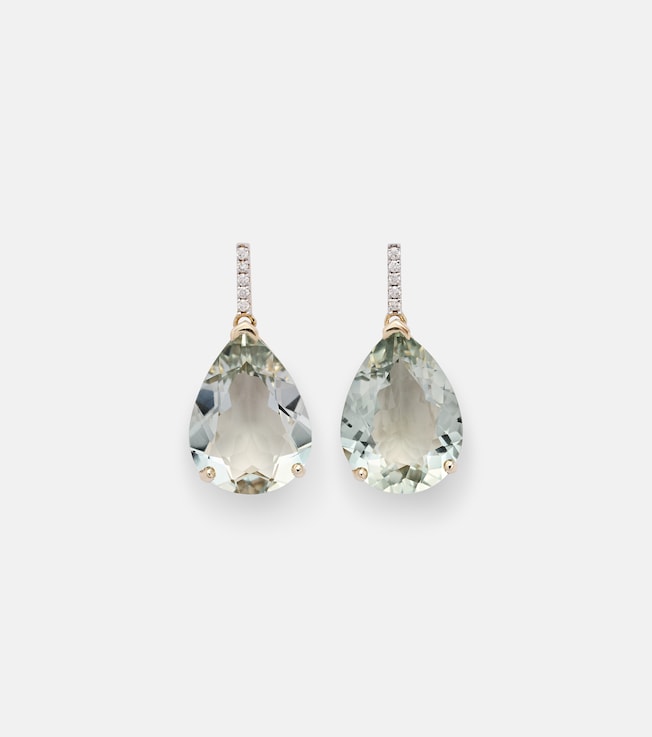 14kt gold earrings with diamonds and amethysts | Mateo