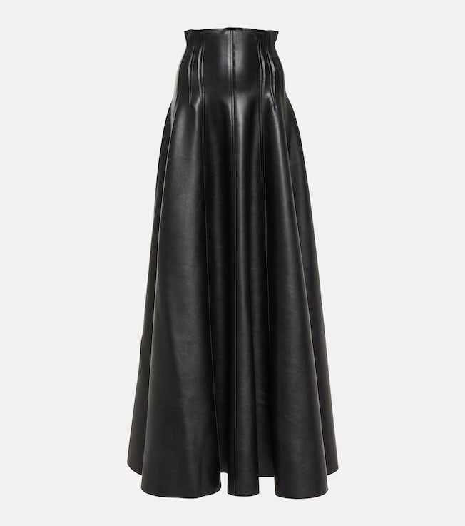 Grace flared faux leather maxi skirt | Norma Kamali