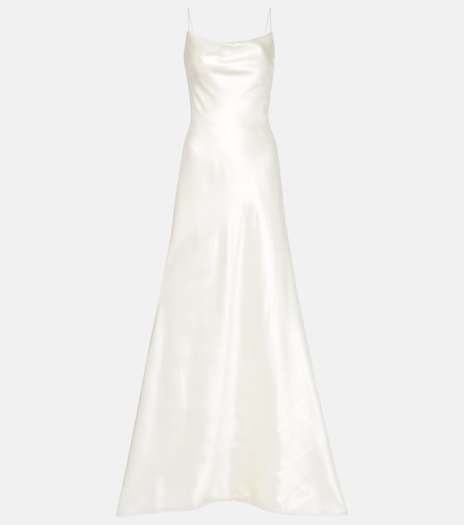 Bridal Kaia silk and wool satin gown | Danielle Frankel