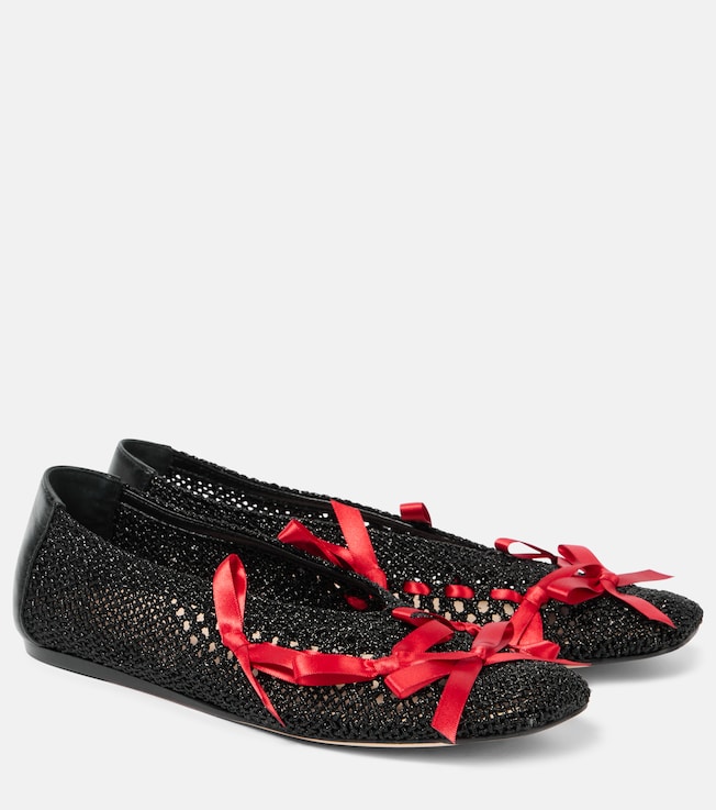 Bow-detail crochet ballet flats | Simone Rocha