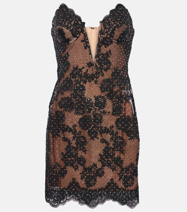 Embellished lace bustier dress | Self-Portrait