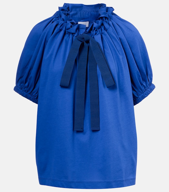 Off-shoulder cotton jersey top | Patou