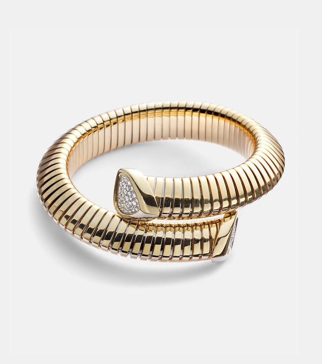 Trisola 18kt gold bangle with diamonds | Marina B