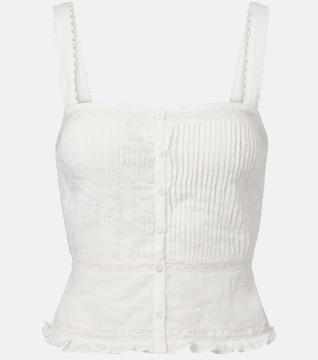 Top Berry cropped cotton blouse | Poupette St Barth