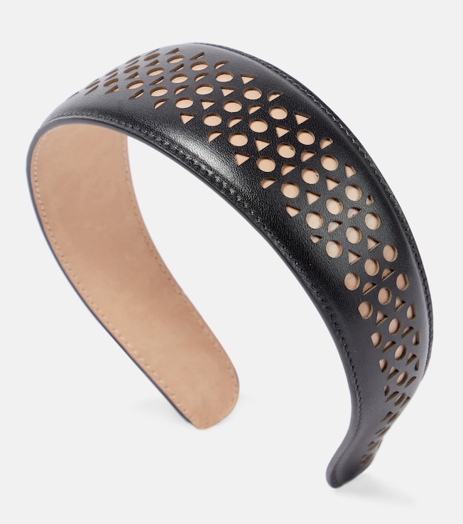 Vienne laser-cut leather headband | Alaïa
