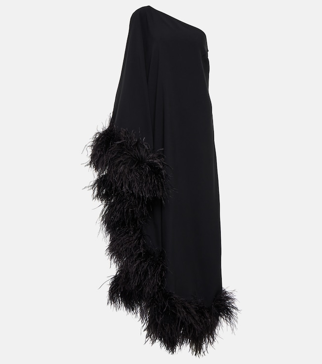 Ubud feather-trimmed crêpe gown | Taller Marmo