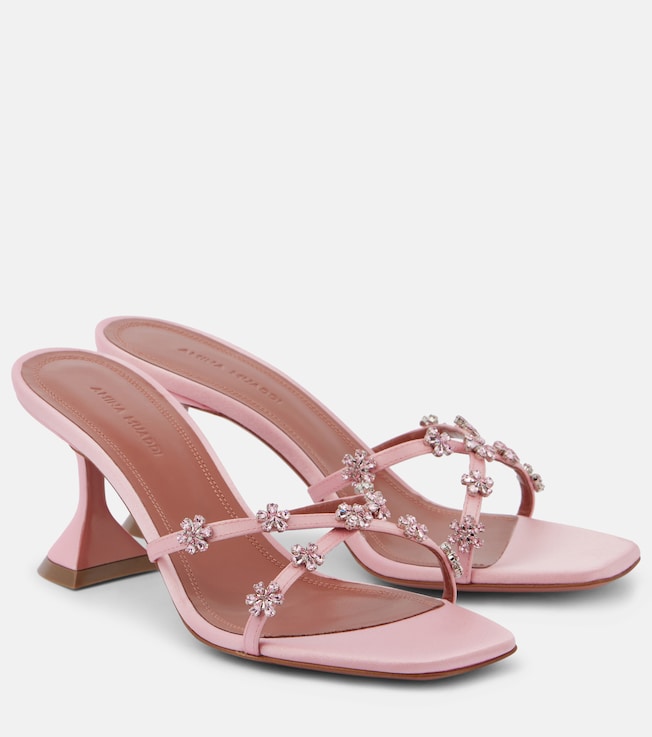 70 embellished satin sandals | Amina Muaddi