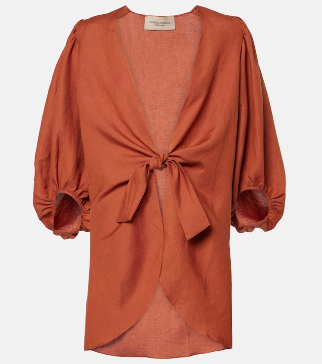 Solid linen-blend shirt | Adriana Degreas