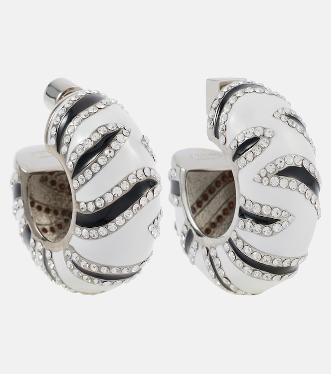 Zebra crystal-embellished hoop earrings | Jacquemus
