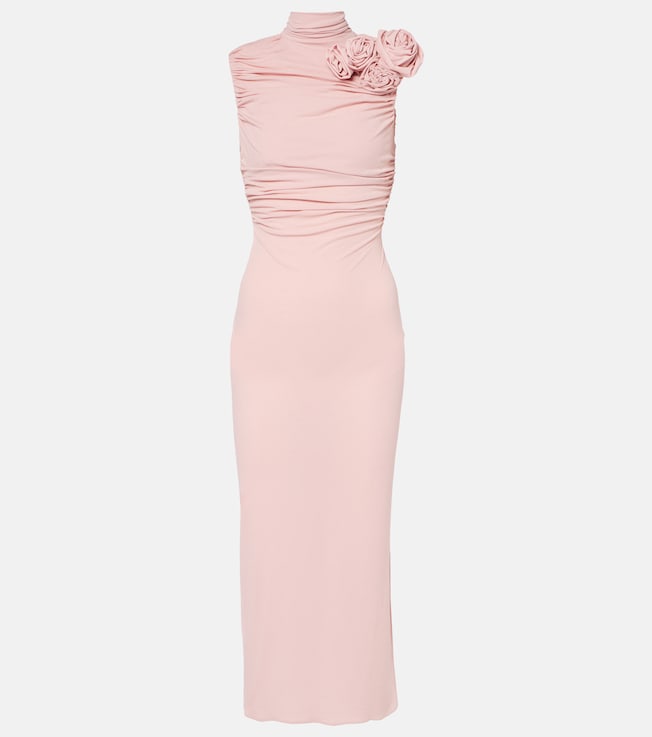 Ruched silk-blend midi dress | Magda Butrym