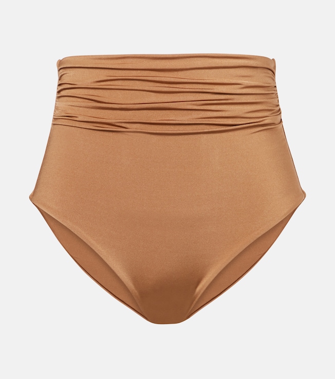 Salli ruched high-rise bikini bottoms | Max Mara