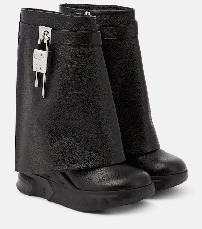 Shark Lock Biker 85 leather ankle boots | Givenchy
