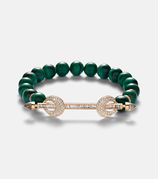 Chakra 18kt gold bracelet with gemstones | Ananya