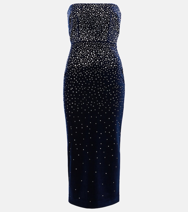 Embellished velvet midi dress | Alex Perry