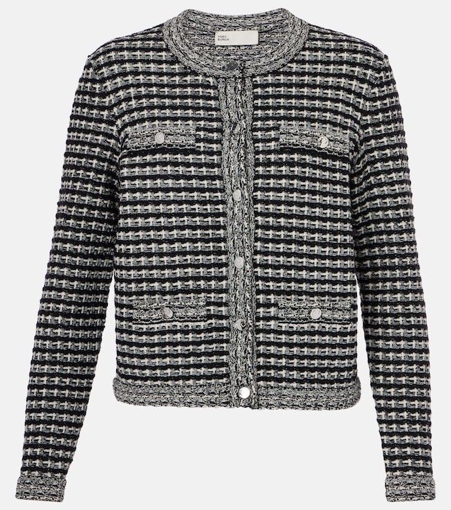 Wool and cotton-blend jacquard cardigan | Tory Burch