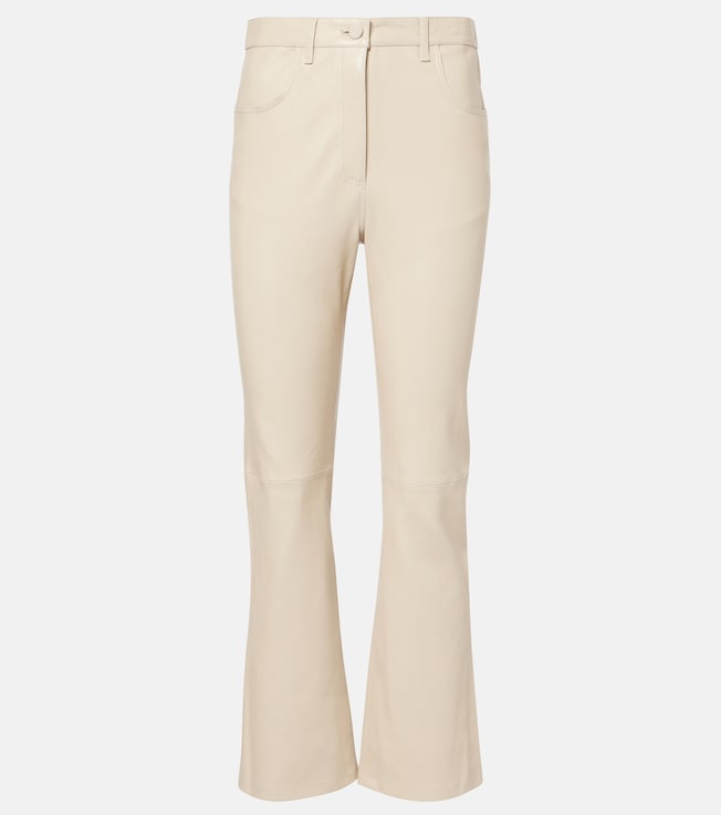 Duke leather cropped slim pants | Joseph